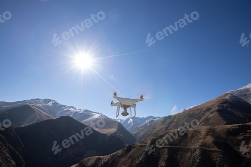 Preview: Drone flying in high altitude sky