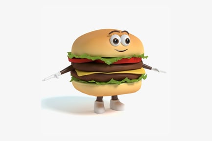 Preview: Cartoon Cheeseburger Character
