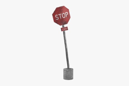 Preview: Weathered Stop Sign with 4-Way Sign