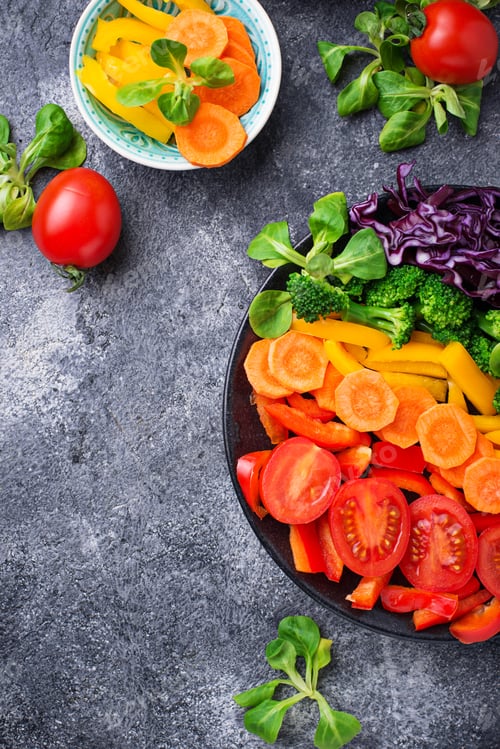 Preview: Fresh healthy vegetarian rainbow salad