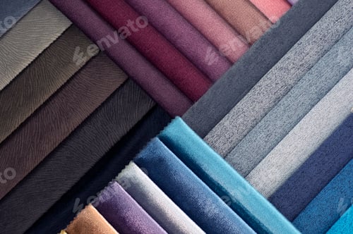 Preview: Fabric Swatches in Shades of Purple and Blue