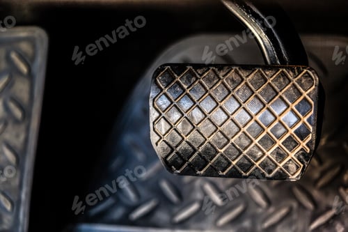 Preview: Brake and accelerator pedal of automatic transmission car