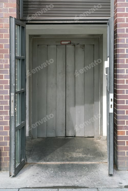 Preview: Brick wall and door background