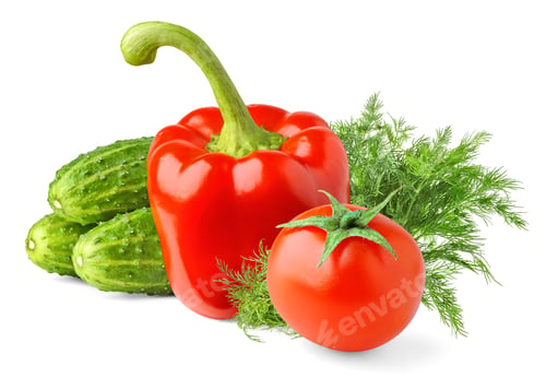 Preview: Isolated raw vegetables