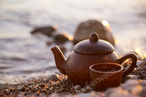 Preview: Tea And Homemade Sweets Are On The White Table