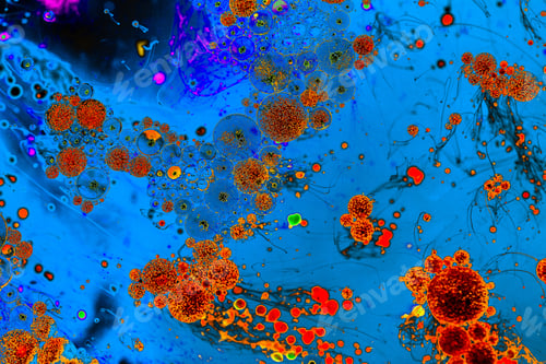 Preview: Abstract Spheres with Bright Hues on Blue Backdrop