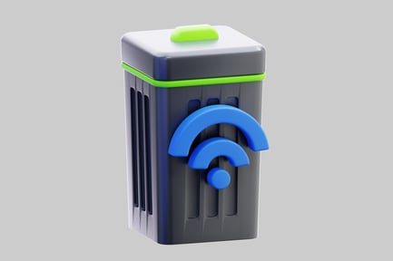 Preview: Trash bin with wi-fi symbol