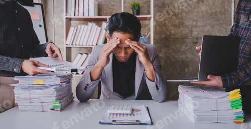 Preview: business documents businessman check legal document review Prepare documents or analysis reports, ta