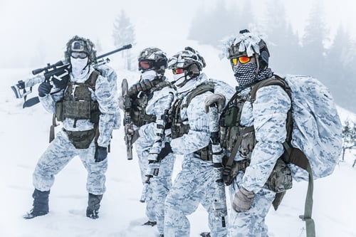 Preview: Squad of soldiers in winter forest