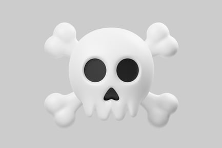 Preview: Skull and Crossbones Emblem on a Neutral Grey Background