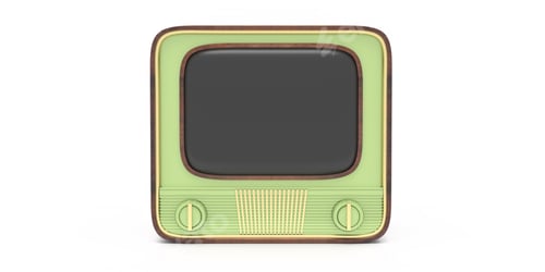 Preview: Retro old tv isolated against white color background. 3d illustration