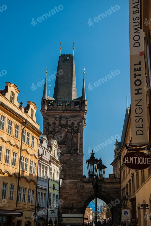 Preview: Mala Strana Street and facades leading to the Charles Bridge, Mala Strana, Prague