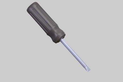 Preview: Screwdriver with a dark gray handle and a light gray shaft