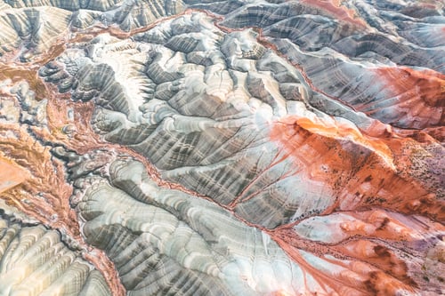 Preview: Colorful sand dunes of Ankara from aerial view.