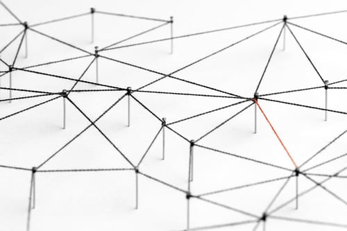 Preview: Business network background, connecting dots, technology design