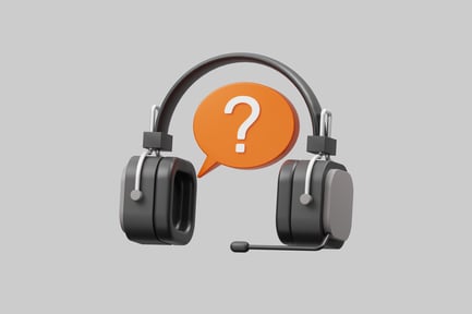 Aperçu: Casque de service client avec question