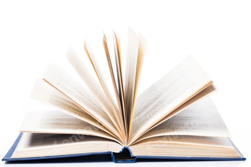 Preview: Education, science. Old book on white background