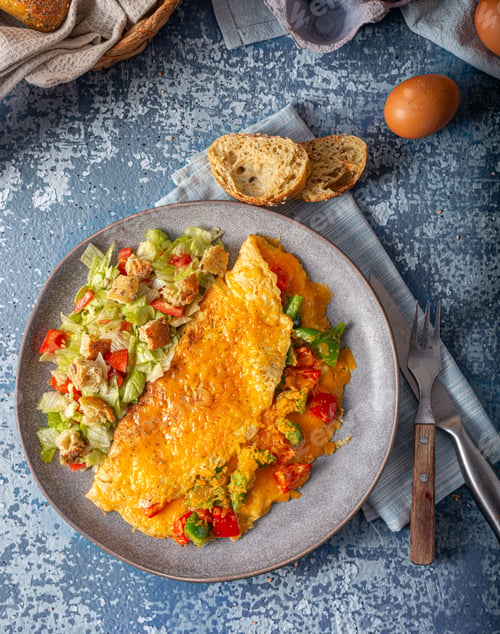 Preview: Egg omelette with peppers