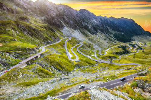 Preview: View of Transfagarash highway and valley in mountains of Romania