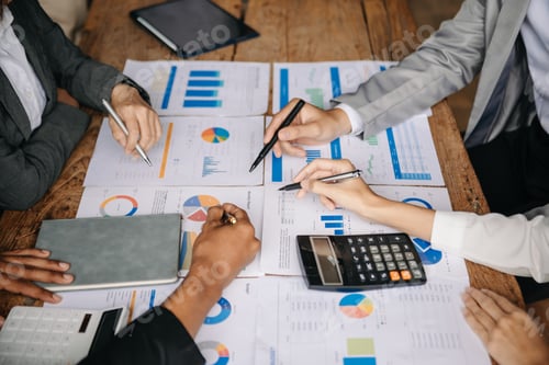 Preview: Business people meeting at office writing notes about sticky notes Laptop,tablet Planning and