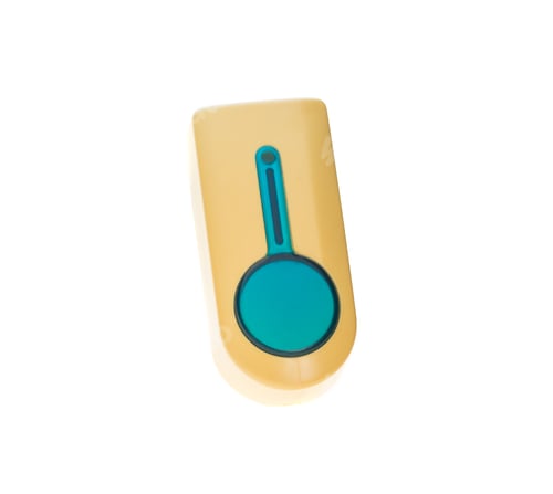 Preview: Yellow plastic doorbell.