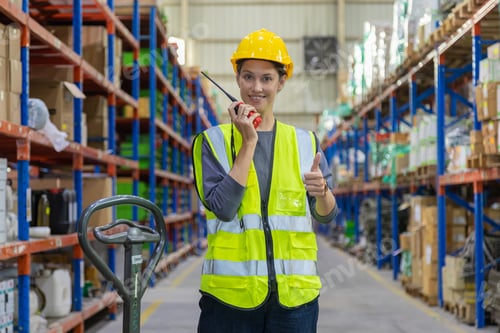 Preview: Store clerks inspect products, warehouses, industrial and logistics supply chains.