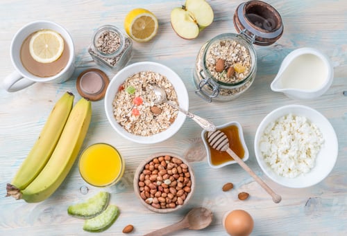 Preview: delicious vegeterian organic breakfast, topview