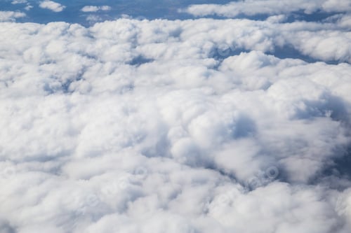 Preview: Aerial photography with white fluffy clouds
