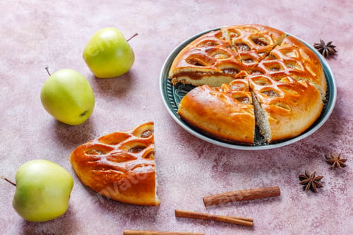 Preview: Homemade delicious apple pie with jam.