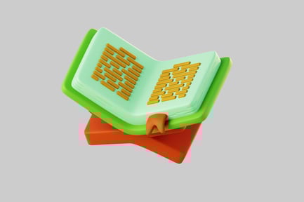 Preview: Book with Green and Orange Maze Pattern