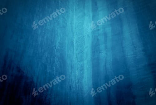 Preview: Vintage grunge blue concrete texture studio wall background with vignette.