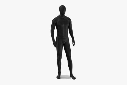 Preview: Black Male Mannequin - Customizable, Modular Design 02
