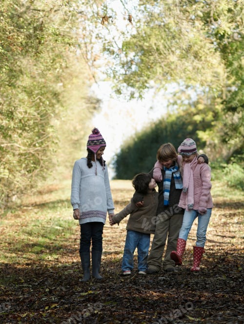 Preview: Children chatting on country lane