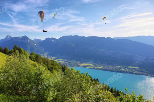 Preview: View of the Annecy lake from Col du Forclaz