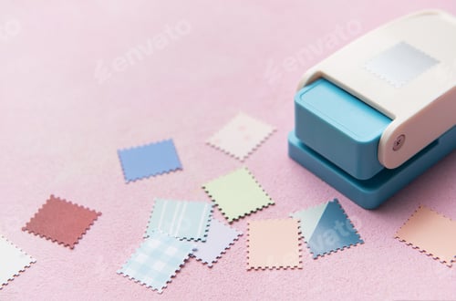 Preview: Punching decorative paper shapes for creative scrapbooking craft