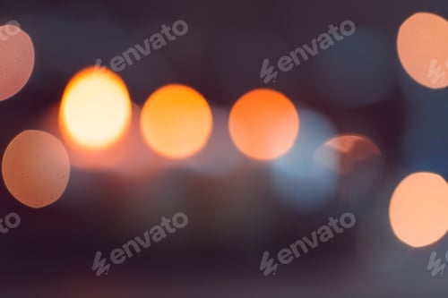 Preview: Blurred lights at night. Abstract circular bokeh background.