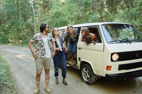 Preview: Friends travelling by van