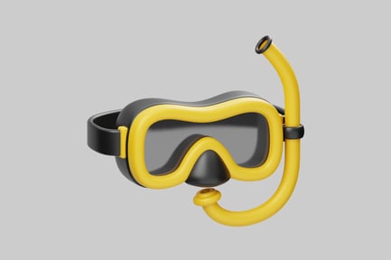 Preview: Yellow and black snorkel mask
