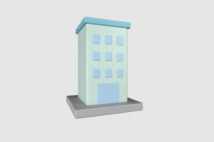 Office HQ Simple 3D Illustration