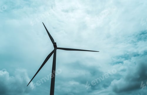 Preview: Wind turbines on sunny morning