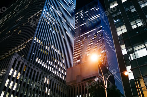 Preview: Modern architecture of big city at night