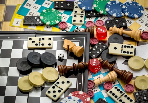 Preview: Various board games, leisure, hobby. Background games.