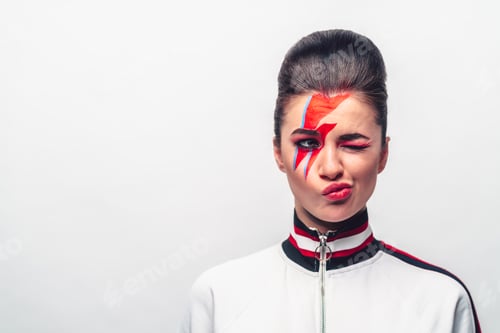 Preview: Emotional young woman with make-up