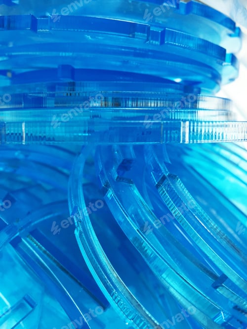 Preview: Pile Of Blue Acrylic Rings