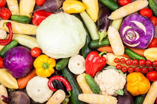 Preview: Vegetables background. Healthy eating, diet, vegetarian food concept. Assortment of vegetables