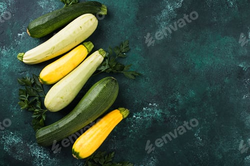 Vista previa: Assortment of different color of zucchini