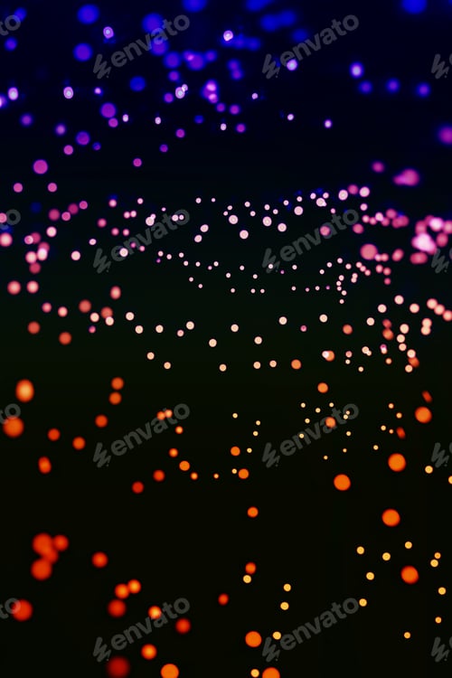Preview: Bokeh of colorful lights against black background