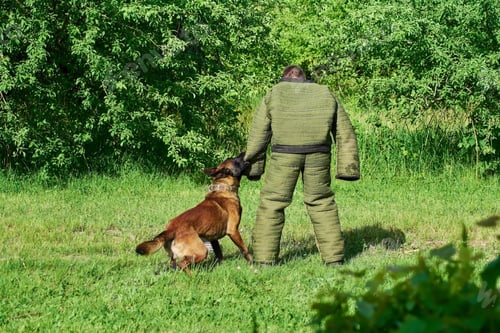 Preview: The dog is biting the figurant.