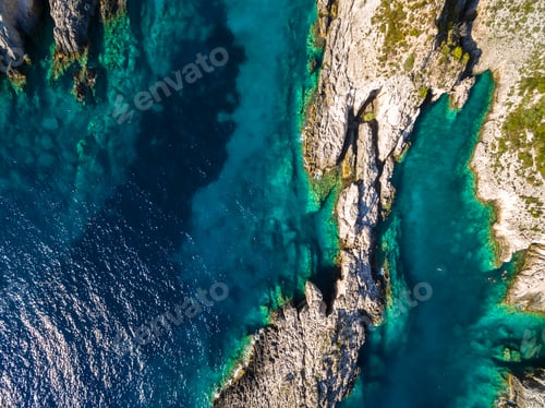 Preview: Aerial view of Porto Vromi beach in Zakynthos (Zante) island, i