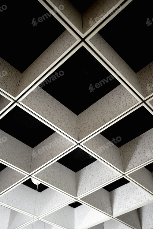 Preview: Black and white square ceiling design
